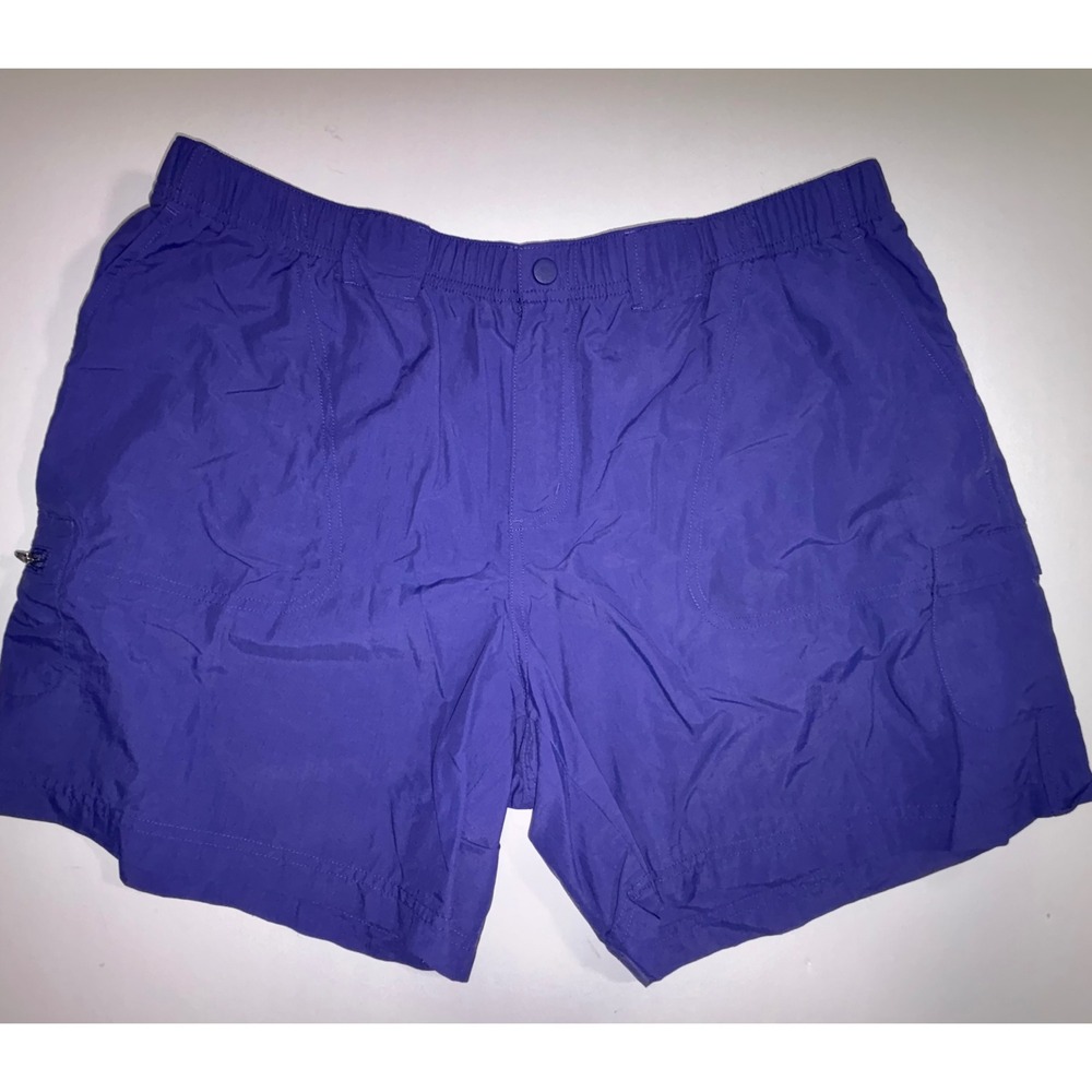 Columbia Men's Purple Nylon Cargo Shorts Elastic Waist Size XL
